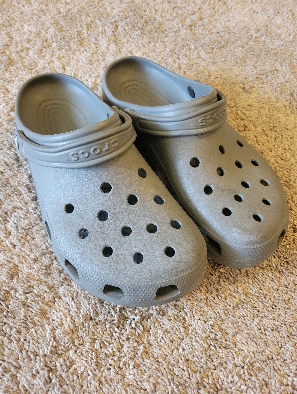 Crocs Classic Clogs Gray Slip-On Shoes Mens Size 12